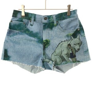 Levi's × Princess Mononoke リーバイス×もののけ姫 23SS 501 グラフィックプリントショートデニムパンツ インディゴ 27 ITEHEKNGCXBC