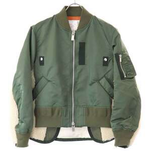 sacai サカイ 21AW Nylon Twill Mix Blouson ナイロンツイルミックスブルゾン カーキ 1 21-05745 ITJA8OPPLMLY