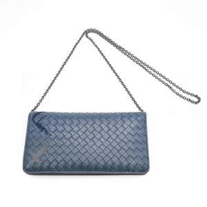 BOTTEGA VENETA ボッテガヴェネタ イントレチャートチェーンウォレットバッグ ブルー系 ITCYDNZLGSSW