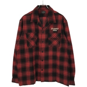 Schott Schott вышивка проверка фланель рубашка 782-2220003 красный × черный XL IT85VMRH5L8C