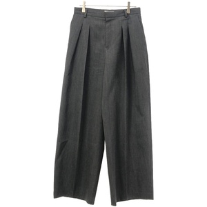 ATON エイトン WOOL GABARDINE WIDE PANTS ウールギャバジンワイドパンツ 7032041 グレー 02 ITI33ENSCRXW