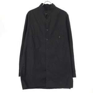 Yohji Yamamoto POUR HOMME ヨウジヤマモト プールオム 23AW コットンブロードマンダリンカラーシャツ ブラック 3 HJ-B48-018 IT5OXDIA83LS