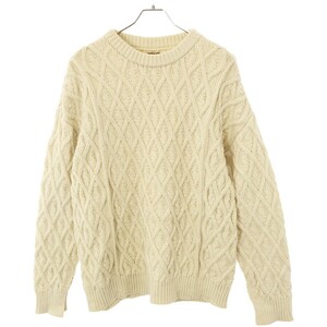 AURALEE オーラリー 19AW HARD TWIST MERINO ALAN KNIT アランニットセーター アイボリー 0 A9AP03FM ITI6SWYIYKW0