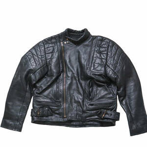 GENUINE Leather ジェニュインレザー レザージャケット バイク アウター ライディングジャケット ブラック