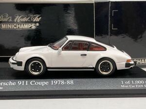 1:43 Porsche 911 Coupe 1978-88 White 1 of 1000 Mini Car FAN Special MINICHAMPS ミニカーファン限定