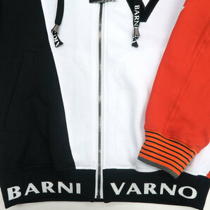 バーニヴァーノ Lサイズ セントラルタンブラージップアップパーカー 秋冬 ホワイト オレンジ BARNI VARNO BAW-MST4838の画像7