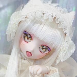 【PachidoL】難あり ソフビ盛りDDH-28 カスタムヘッド（セミホワイト）+おまけアイ2種＋舌パーツ