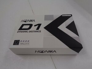 【新古品・送料落札者様負担】HONMA ゴルフボール(DYNAMIC DISTANCE D1) x1ダース+α(ボール2ケ)