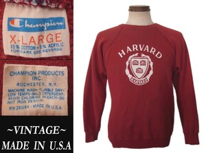 ビンテージ champion バータグ HARVARD ハーバード USAアメリカ製 カレッジ プリントsweatリバースvintageマッコイズRRLウエアハウスmodel 