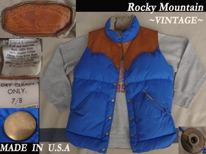 70sビンテージ Rocky Mountain ロッキーマウンテン Goose DOWN ベスト USAアメリカ VINTAGE マッコイズ camp ウエアハウスmodel ガーメンツ