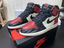 ストア購入品 追加鑑定済 Nike Air Jordan 1 Retro High OG Bred Toe ナイキ エアジョーダン 1 レトロ ハイ OG ブレッド トゥ dunk supreme_画像1