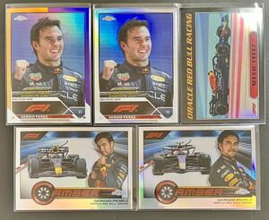 2023 Topps Chrome Formula 1 F1 Sergio Perez Gold Purple Refractor (1:81 packs) Refractor #182 CAM-SP II AU77-SP 5枚