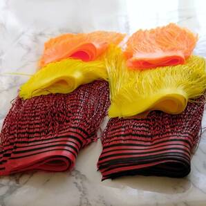 タイラバ スカート 大量 自作 レッド イエロー オレンジ 赤 黄 橙 1円 漁師 鯛ラバ ラバー ネクタイ フックをつけて タコベイト にもの画像3