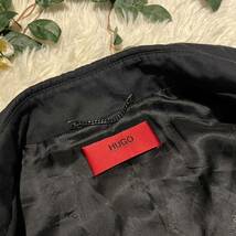 極上品 56 3XL 4L HUGO BOSS 赤タグ 高級 トレンチコート 大きいサイズ ブラック ロング丈 黒 スプリング 春 ベルト付き 近年モデル 美品 _画像7