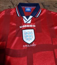 値下げ交渉 1997-1998年 イングランド代表 AWAY UMBRO MADE IN ENGLAND 検/FIFA WORLD CUP FRANCE 98 OWEN BECKHAM GASCOIGNE ベッカム Y2K_画像1