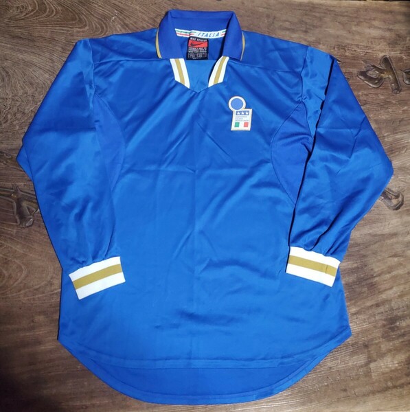 値下交渉 1996-1997年 イタリア代表 NIKE NO SWOOSH 長袖 選手用 MADE IN UK 検)EURO 96 ENGLAND WC WORLD CUP ITALY PLAYER L/S SHIRT Y2K