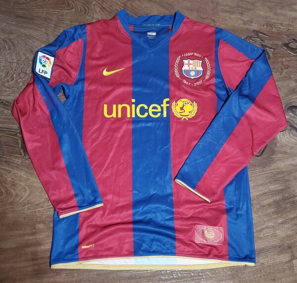 値下げ交渉 2007-08 CAMP NOU 50th FCバルセロナ 長袖 NIKE 検) 07 2008 FCB BARCA BARCELONA L/S RONALDINHO MESSI ロナウジーニョ メッシ