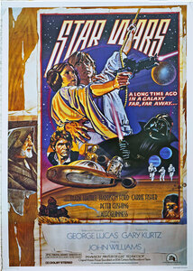 映画ポスター,STAR WARS,エピソード4、「新たなる希望」1977年公開、US版大型ポスター、68.2x102cm,ジョージ・ルーカス監督、H・フォード