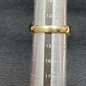 ASAKI K18 イエローゴールド リング ダイヤモンド0.16ct シェル ペリドット ガーネット マルチカラー 指輪 14号の画像8