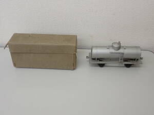  railroad model -9;. car * tanker car gray tin plate approximately 136.9g length ; approximately 16.1cm paper box attaching *