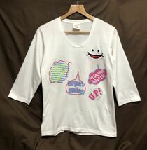 UP! SMILE アップスマイル 七分袖Tシャツクルーネック ベロを出したり引っ込めたり出来る面白いTシャツ_画像1