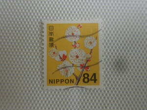 普通切手 1992- 平成切手 日本郵便株式会社発行 Ⅲ.2019年シリーズ (封書84円時期) 84円切手 ウメ 2019.8.20 単片 使用済 (21) 波消