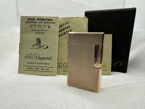 1スタ　S.T Dupont デュポン ガスライター 喫煙具 ゴールド ライター ケース付 ピラミッドカット 20μ ローラーガスライター 美品