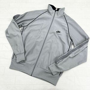 1376* NIKE Nike sport wear jersey tops jacket full Zip long sleeve one Point Logo embroidery gray men's M