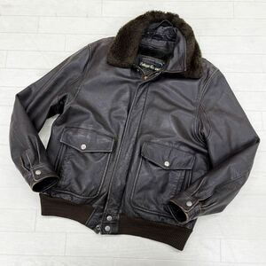 1377◎ takya casual トップス ジャケット アウター ブルゾン G-1 リアル ラム レザー 牛革 ライナー付き ダークブラウン メンズL