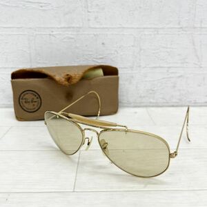 1379◎ オールド ビンテージ Ray-Ban Bausch & Lomb レイバン ボシュロム サングラス 度なし フレーム ゴールド メンズ