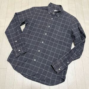  peace 265* UNITED ARROWS GREEN LABEL RELAXING green lable lilac comb ng long sleeve button shirt check XS men's gray Arrows 