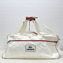 和271★ LACOSTE ラコステ ボストンバッグ トラベルバッグ 大容量 ホワイト レッド メンズ レディース 出張 旅行_画像1