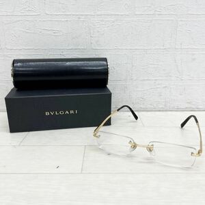 1402◎ イタリア製 BVLGARI ブルガリ 1058 K 391 小物 ファッション メガネ 度入り フレーム ゴールド メンズ