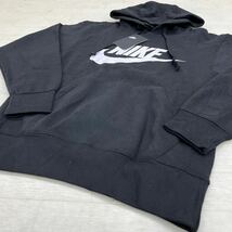 1370◎ 新品未使用 NIKE ナイキ トップス スウェット トレーナー パーカー 裏起毛 ビック ロゴ プリント ブラック メンズS_画像3