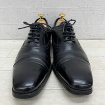 1367◎ 日本製 Christian Carano クリスチャン カラノ 靴 ビジネス シューズ ストレートチップ 5ホール ブラック メンズ24.5_画像3