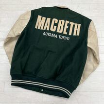 1370◎ MacBeth マクベス トップス ジャケット アウター ブルゾン スタジャン 中綿 切替 リアル レザー グリーン メンズM_画像2