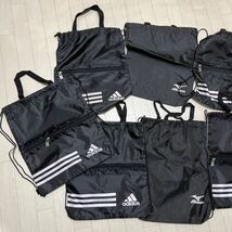 和254★ 7点セット adidas mizuno アディダス ミズノ リュック バックパック ナップサック メンズ レディース ブラック_画像3