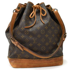 1円 ◆定価20万 美品 LOUIS VUITTON ルイヴィトン ショルダーバッグ 巾着型 ノエ M42224 モノグラム ブラウン◆E.Csrs.tI-14