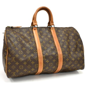 1円 ◆良品 LOUIS VUITTON ルイヴィトン ボストンバッグ キーポル45 M41428 モノグラム キャンバス ブラウン◆E.Csom.tI-09