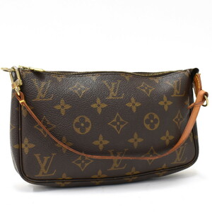 1円 ◎美品 LOUIS VUITTON ルイヴィトン ハンドバッグ ポーチ ポシェットアクセソワール M51980 モノグラム ブラウン◎E.Cirl.tI-06