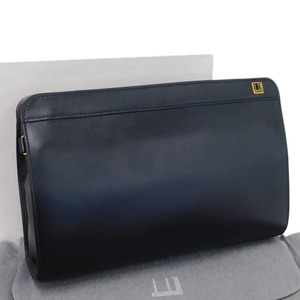 1円 ■ 美品 ダンヒル セカンドバッグ レザー ブラック系 メンズ お出掛け 普段使い dunhill ■E.Bss.hP-4