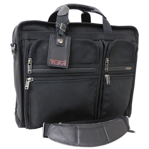 1円 ■ 美品 トゥミ ビジネスバッグ ブラック系 ナイロン×レザー メンズ 出張 ブリーフケース TUMI ■E.Bmmr.tI-28