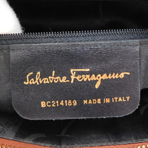 1円 ■ フェラガモ ショルダーバッグ ガンチーニ レザー ブラウン系 レディース Salvatore Ferragamo ■E.Blel.zE-13_画像8