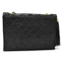 1円 ◎良品 CHANEL シャネル チェーンショルダーバッグ ココマーク マトラッセ タッセル レザー ブラック◎L.Cerm.hP-52_画像3