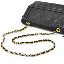 1円 ◎良品 CHANEL シャネル チェーンショルダーバッグ ココマーク マトラッセ タッセル レザー ブラック◎L.Cerm.hP-52_画像7