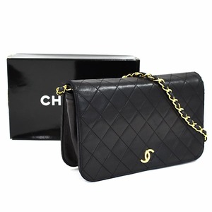 1円 ◎CHANEL シャネル チェーンショルダーバッグ マトラッセ ココマーク レザー ブラック◎L.Cgps.lA-45