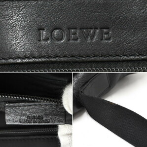 1円 ◎美品 LOEWE ロエベ ショルダーバッグ メッセンジャー アナグラム レザー ブラック◎E.Cil.oT-12の画像9