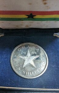 1958 ガーナ 10シリング銀貨 プルーフ 完全未使用 ガーナ独立 銀貨 コイン 古銭