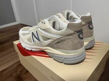 新品未使用 NEW BALANCE U990TE4 990 V4 BEIGE ニューバランス ベージュ クリーム SUEDE スエード MADE IN USA アメリカ製 US9.5 27.5cm_画像4