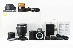 大幅値下げ！◆良品◆ ニコン Nikon 1 V2 ボディ + 10-30mm F3.5-5.6 PD-ZOOM + 10-100mm F4.5-5.6 PD-ZOOM ダブルズームレンズキット#3963